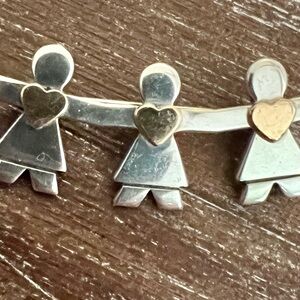 Naldo sterling Silver and Gold Heart Charm Brooch.